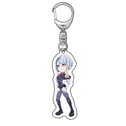 Anime CYBERPUNK EDGERUNNERS Lucy Cute Acrylic Figure pendant keychain Keyring Collection Model Toy Cosplay