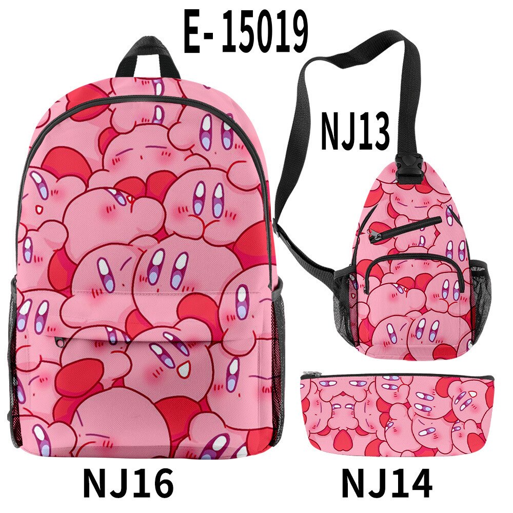 2023 NEW Anime Star Kabi Kirby Coin Purse 3D Children School Bags Kids Backpacks Kindergarten Chest Bag Crossbody Backpack