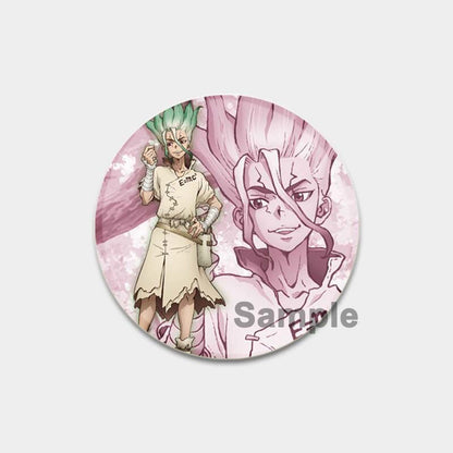 Dr. Stone Cute Enamel Pin Badges Manga Lapel Pins for Backpacks 58mm Round Anime Brooches on Clothes Jewelry Accessories Gifts