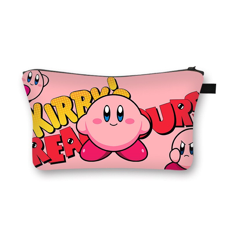 Kirby Bag Cartoon Kirby Makeup Bags Women Waterproof Female Storage Bag Portable for Student Kawaii Pencil Case Birthday Gift