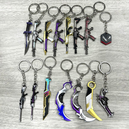 Valorant Knife Weapon Keychain Reaver Karambit Prime Vandal 9cm Samurai Sword Pocketknife Arant Gun Model Gifts Toys for Boys