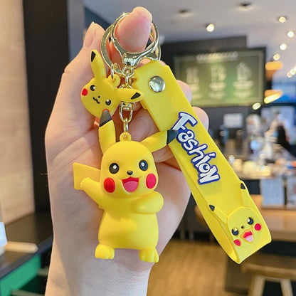 Pokemon Anime Figure Pikachu Keychain Toy Pet Eevee Leafeon Sylveon Flareon Umbreon Vaporeon Espeon Glaceon Jolteon Kids Gifts