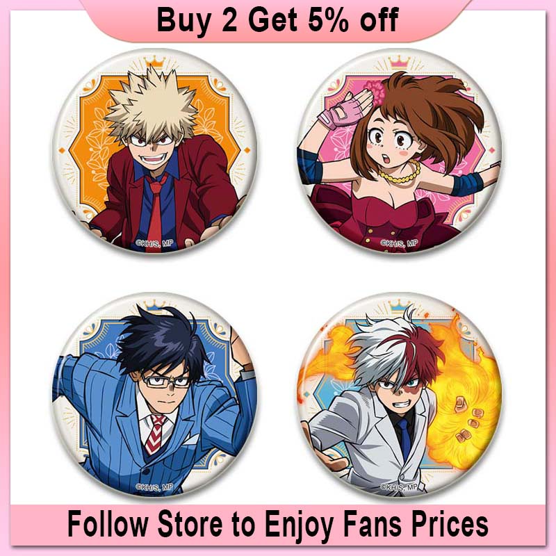 Fashion Jewelry Accessories Anime My Hero Academia Brooch Enamel Pin Cartoon Cosplay Badge for Clothes Backpack Decoration Gifts