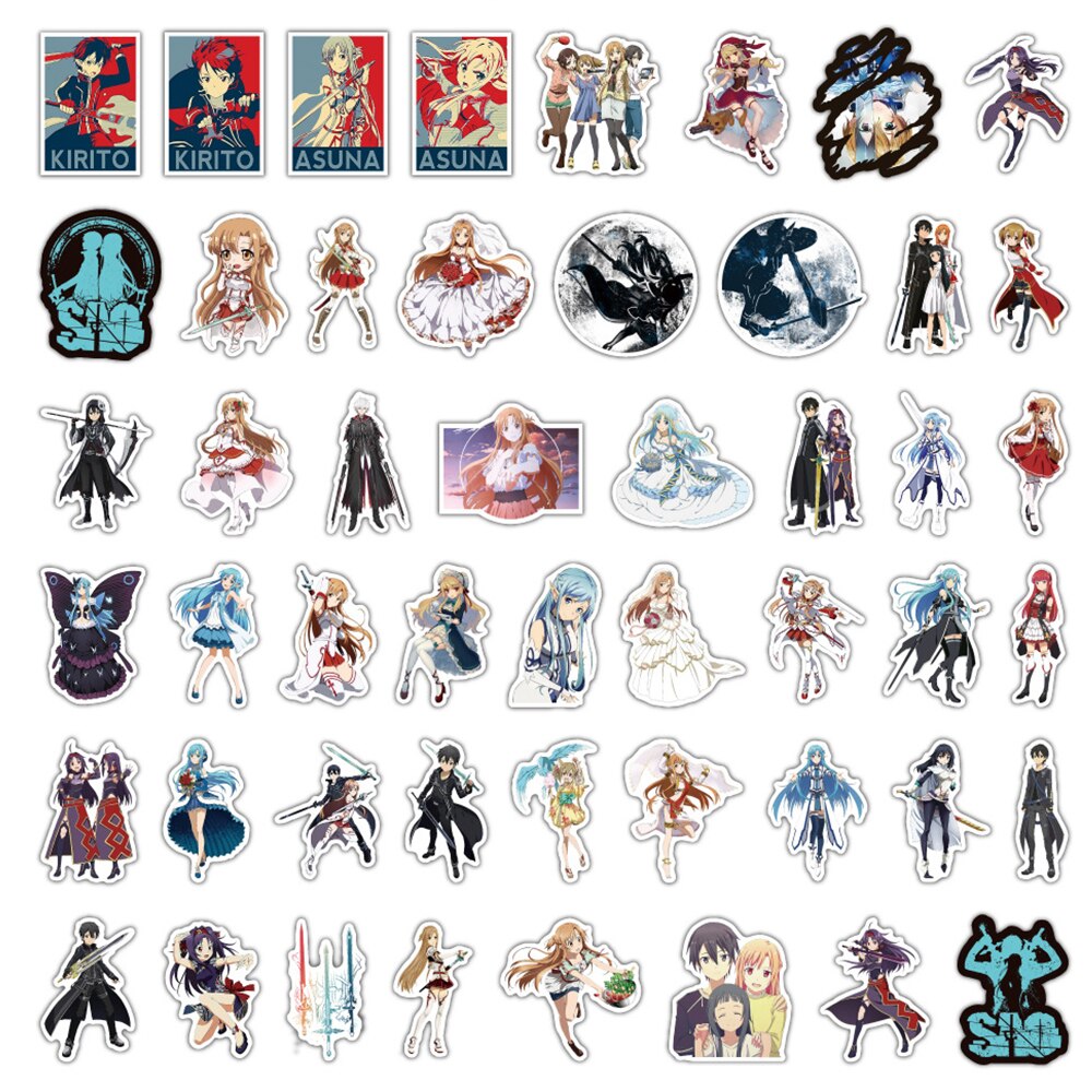 10/30/50/100CS Anime Sword Art Online SAO Stickers Graffiti Decals DIY Laptop Phone Luggage Fridge Waterproof Sticker Kids Toys