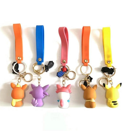 Pokemon Anime Figure Pikachu Keychain Toy Pet Eevee Leafeon Sylveon Flareon Umbreon Vaporeon Espeon Glaceon Jolteon Kids Gifts