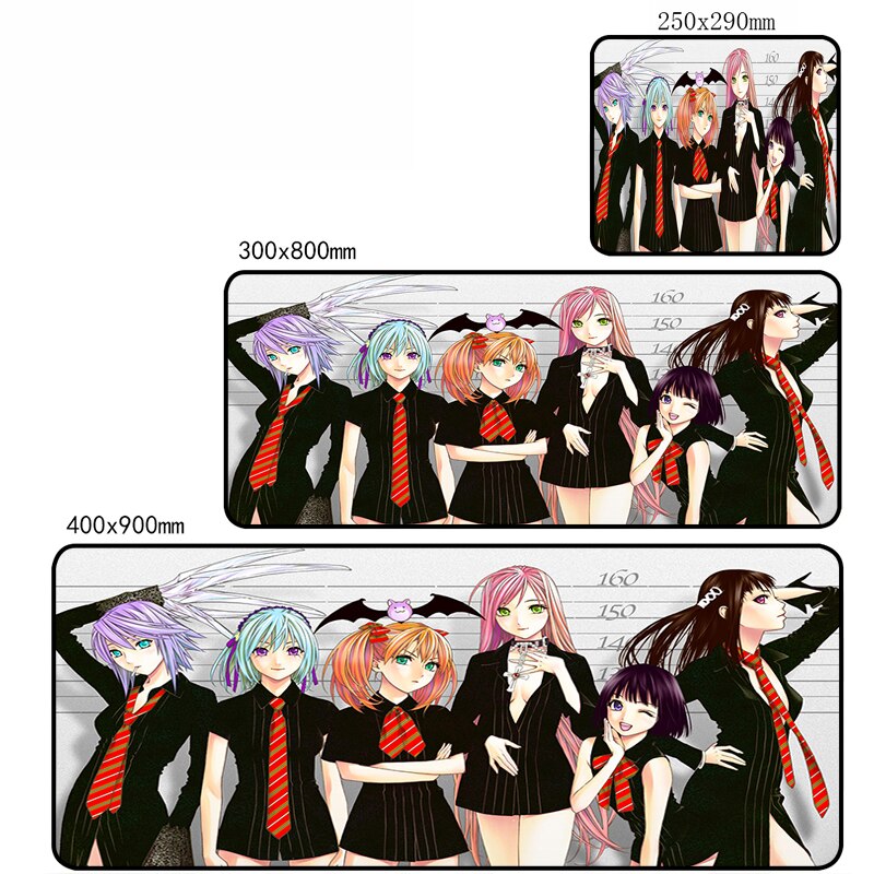 Cartoon Rosario + Vampire Mouse Pad Large PC Gamer Laptop Desk Mat Gaming Accessories Keyboard Cute Girl Rubber Table Mousepad