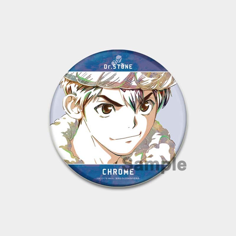 Dr. Stone Cute Enamel Pin Badges Manga Lapel Pins for Backpacks 58mm Round Anime Brooches on Clothes Jewelry Accessories Gifts