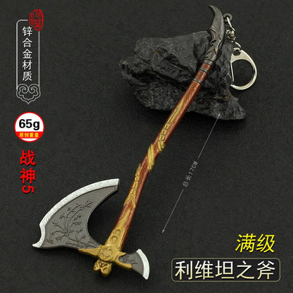 God of War Alloy Game Peripherals Models Pendant Anime Kratos Weapon Metal Replica Miniature Decoration Blade of Chaos Ornaments