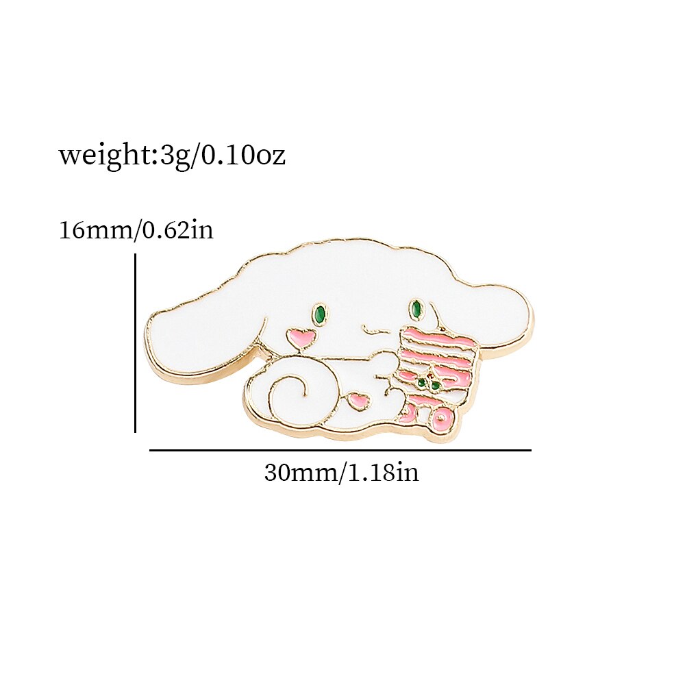 Fashion Kawaii Cinnamoroll My Melody Hello Kitty Sanrio Brooch Strawberry Creative Cute Metal Brooch Wholesale