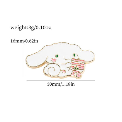 Fashion Kawaii Cinnamoroll My Melody Hello Kitty Sanrio Brooch Strawberry Creative Cute Metal Brooch Wholesale