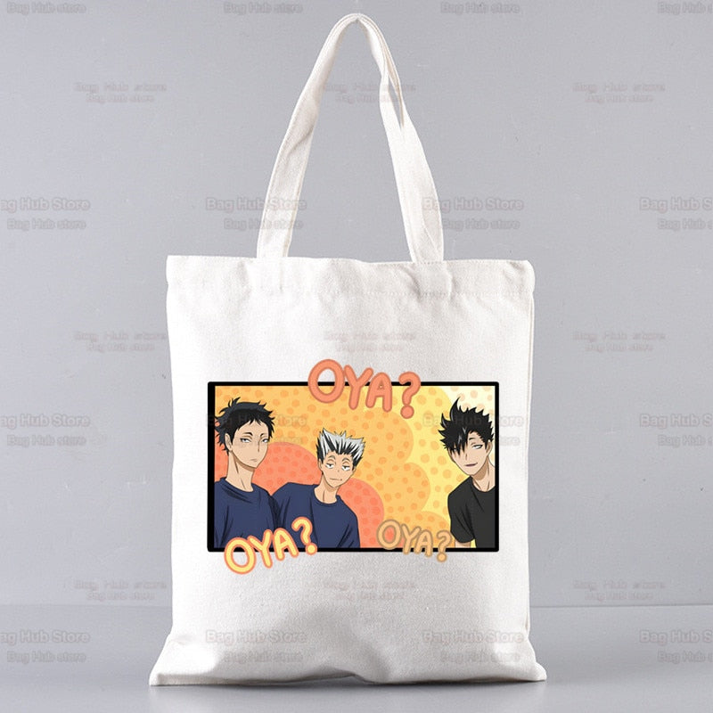 Volleyball Haikyuu!! Shopping Bag Shopper Karasuno High School Jute Bag Shopping Haikyuu Hinata Tote Bag Shoping Reusable Bolsa