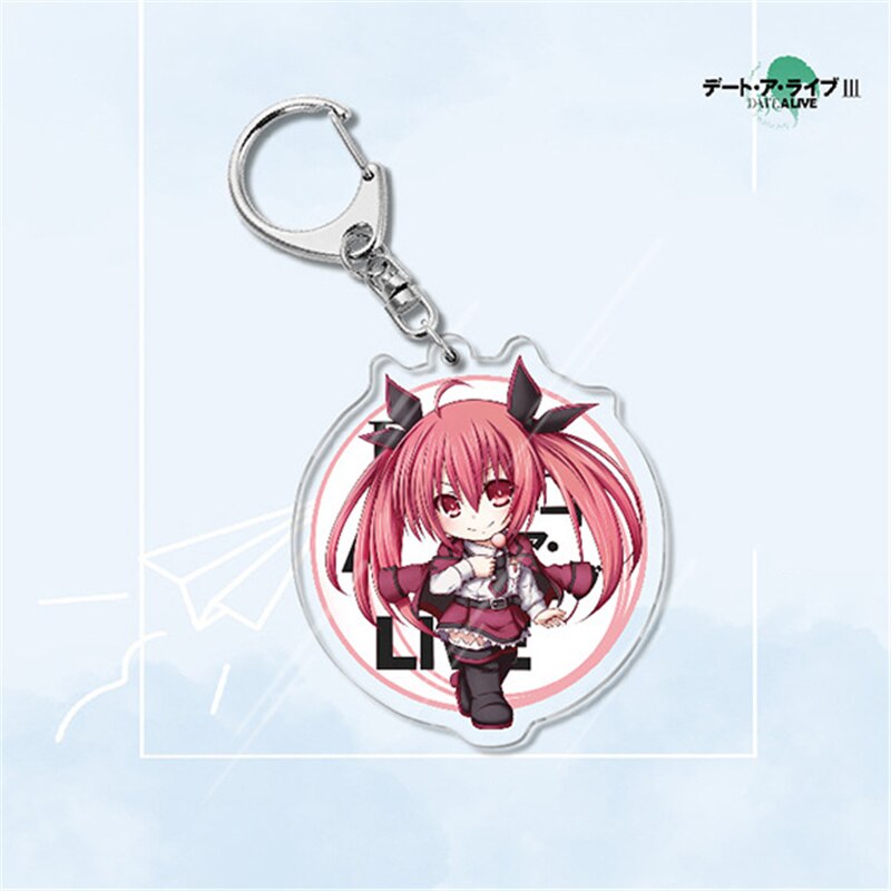 Japan Anime Date A Live Collection Cosplay Keychain Tokisaki Kurumi Yatogami Toka Himekawa Yoshino Acrylic Keyring Friends Gift