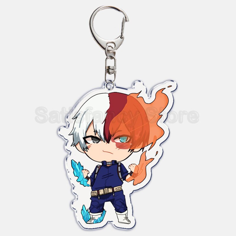 Cute My Hero Academia Anime Keychain Izuku Shouto Midoriya Bakugou Key Chain for Accessories Pendant Key Ring Keychains Gift