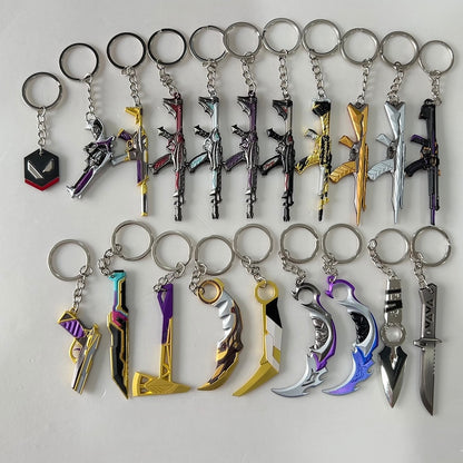 Valorant Knife Weapon Keychain Reaver Karambit Prime Vandal 9cm Samurai Sword Pocketknife Arant Gun Model Gifts Toys for Boys