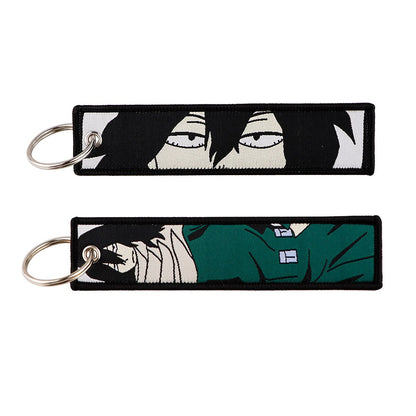 My Hero Academia Anime Key Chain for Men Key Fobs Holder Embroidery Key Ring Key Tag for Motorcycles and Cars Accessories