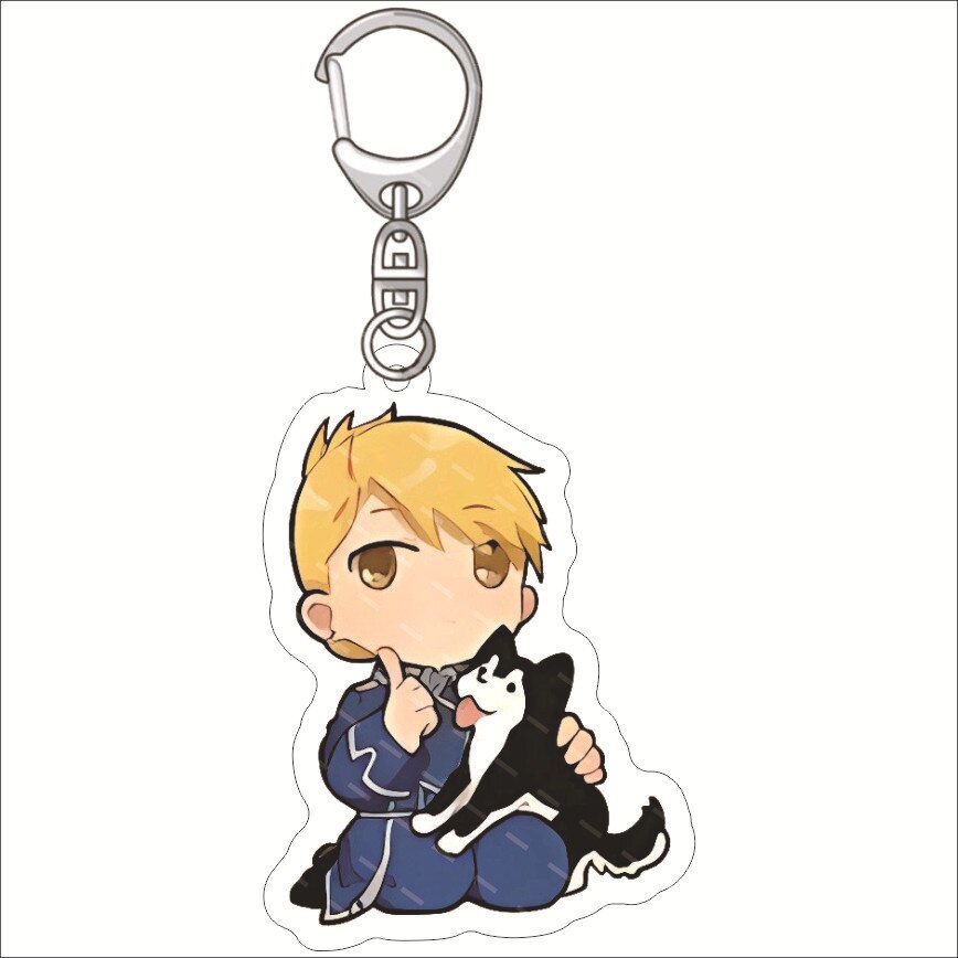 KeyChain Men Fullmetal Alchemist Key Chain Women Acrylic Key Ring Edward Elric Alphonse Pendant Winry Rockbell Party Kids Gift