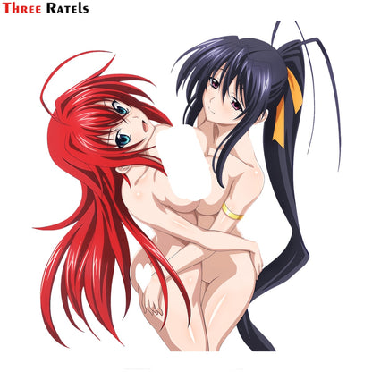 Three Ratels FC157 High School DxD Rias Gremory And Himejima Akeno Sexy 3D Sticker Car Styling Vinyl Car Window Wiper Decal