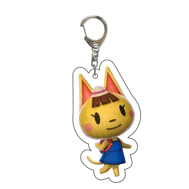 Game Animal Crossing Keychain Cartoon Animal Shaped Acrylic Pendant Keyring Fan Gift