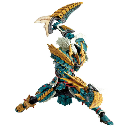 17cm Monster Hunter Jinou/Rathalos Anime Figure Revoltech Yamaguchi Action Figure Hunter Swordsman Figurine Adult Model Doll Toy