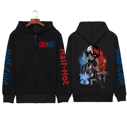 My Hero Academia Zip Up Jacket Anime Deku Graphic Print Hoodie Pullovers Unisex Fashion Harajuku Sweatshirt Casual Streetwear