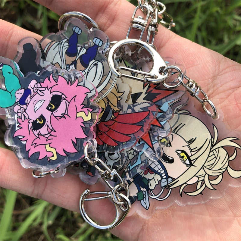 My Hero Academia OCHACO URARAKA Midoriya Izuku Ashido Mina Keychain Cosplay Accessories Pendant Badge Christmas Gifts