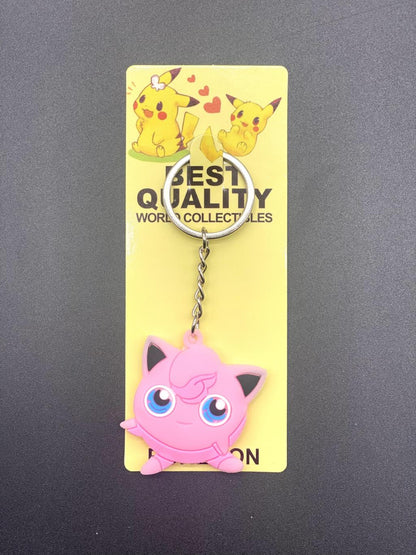 38style Pokemon Anime Action Figures Pikachu Alloy Silicone Keychain Accessories Pendant Bag Key Ring Pendant Birthday Gifts