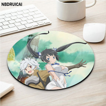 DanMachi Non-slip Round Speed Version Game Computer Keyboard Office Table Mat PC Laptop Mouse Mat For PC Mouse Carpet