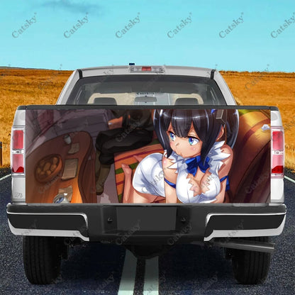 DanMachi Anime Truck Tailgate Sticker Decal Wrap Vinyl High-Definition Print Graphic Suitable for Pickup Trucks Weatherproof