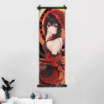 Anime Date A Live Poster Wall Art Canvas Kawaii Princess Pictures Modern Painting Tokisaki Kurumi Hanging Scroll Home Decor Gift