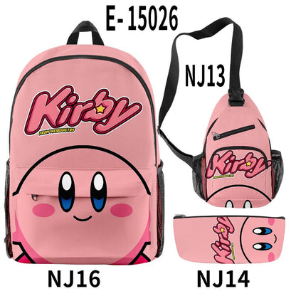 2023 NEW Anime Star Kabi Kirby Coin Purse 3D Children School Bags Kids Backpacks Kindergarten Chest Bag Crossbody Backpack