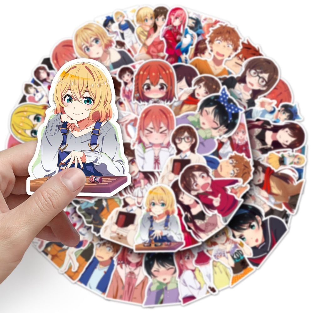 10/50Pcs Anime Rent A Girlfriend Stickers Cute Kawaii Anime Girls Sticker for Laptop Skateboard DIY Toys Decals Motorcycle