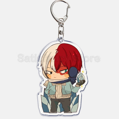 Cute My Hero Academia Anime Keychain Izuku Shouto Midoriya Bakugou Key Chain for Accessories Pendant Key Ring Keychains Gift