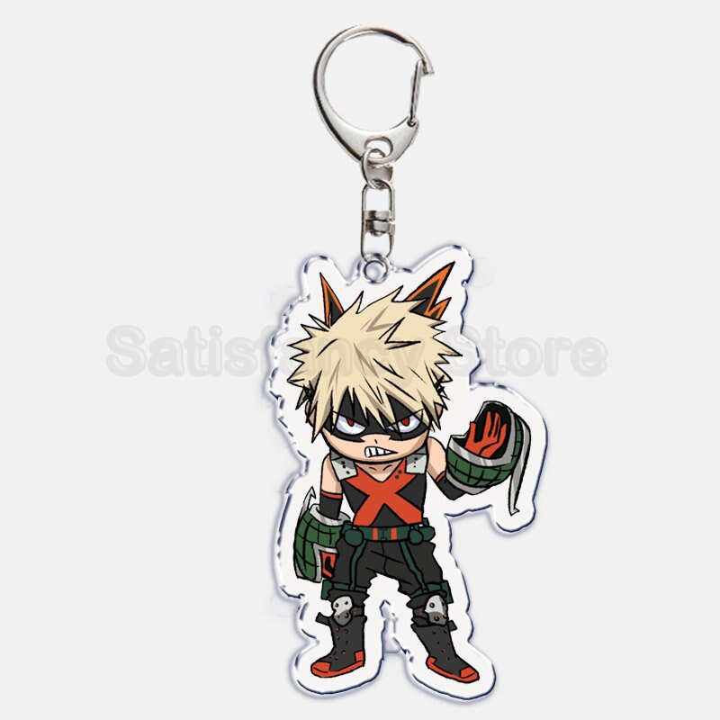 Cute My Hero Academia Anime Keychain Izuku Shouto Midoriya Bakugou Key Chain for Accessories Pendant Key Ring Keychains Gift