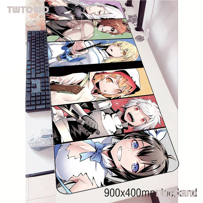 Danmachi Mouse Pad Gamer Large XXL HD Computer keyboard pad MousePads Desk Mats Anti-slip Natural Rubber Office Laptop Mice Pad