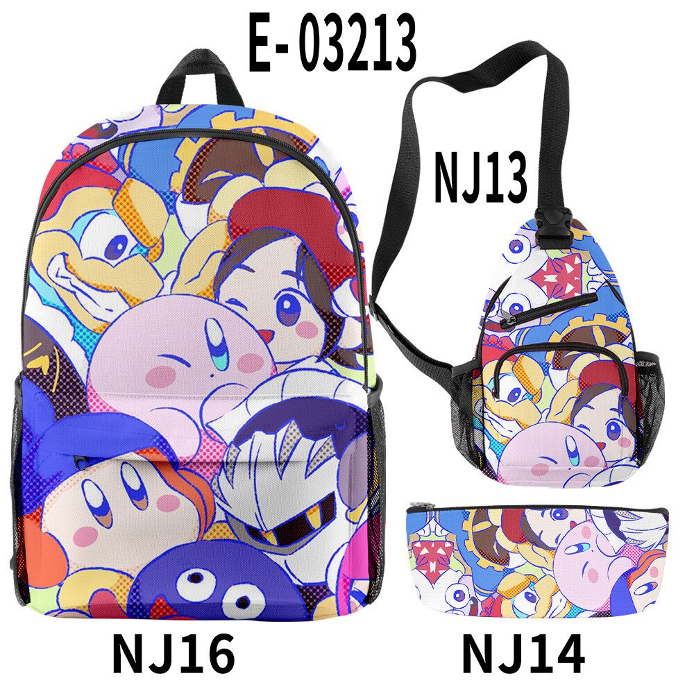 2023 NEW Anime Star Kabi Kirby Coin Purse 3D Children School Bags Kids Backpacks Kindergarten Chest Bag Crossbody Backpack