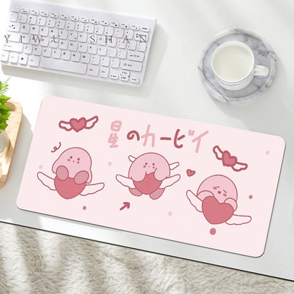 Kawaii Anime Kirby Mouse Pad Cartoon Cute Plush Rug Blanket Student Huge Wrist Pad Non Slip Table Mat Carpet Accessories Gifts