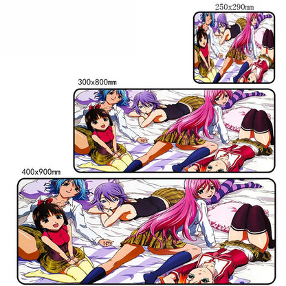 Cartoon Rosario + Vampire Mouse Pad Large PC Gamer Laptop Desk Mat Gaming Accessories Keyboard Cute Girl Rubber Table Mousepad