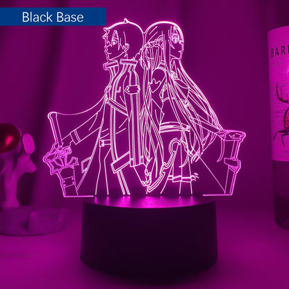 Anime Sword Art Online Figure 3d Led Night Light for Bedroom Decor Nightlight Birthday Gift Table Room Lamp Manga SAO