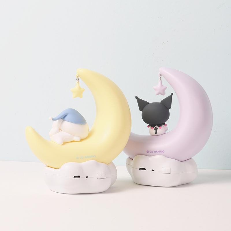 Sanrio Kuromi  Cinnamonroll Moon LED Light Kawaii 3D Cartoon Ornament Cute Beauty Bedroom Night Light Bedside Decor Lamp Gifts