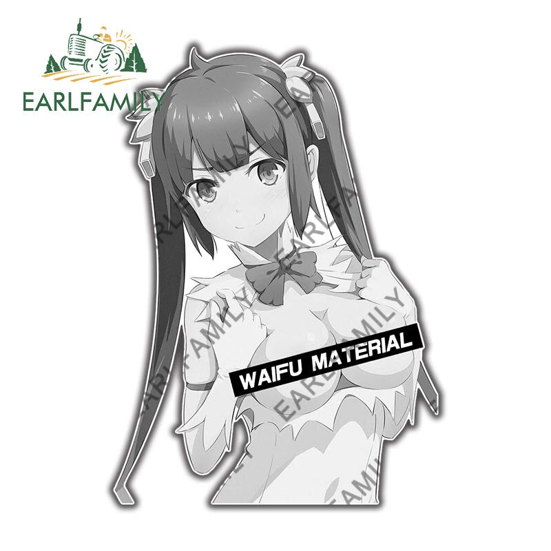 13cm x 9.6cm for DanMachi Hestia Waifu Car Stickers Campervan Decal RV JDM Vinyl Car Wrap Waterproof Trunk Decals