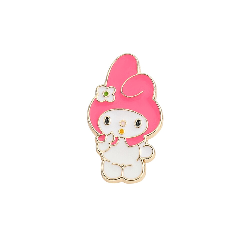 Fashion Kawaii Cinnamoroll My Melody Hello Kitty Sanrio Brooch Strawberry Creative Cute Metal Brooch Wholesale