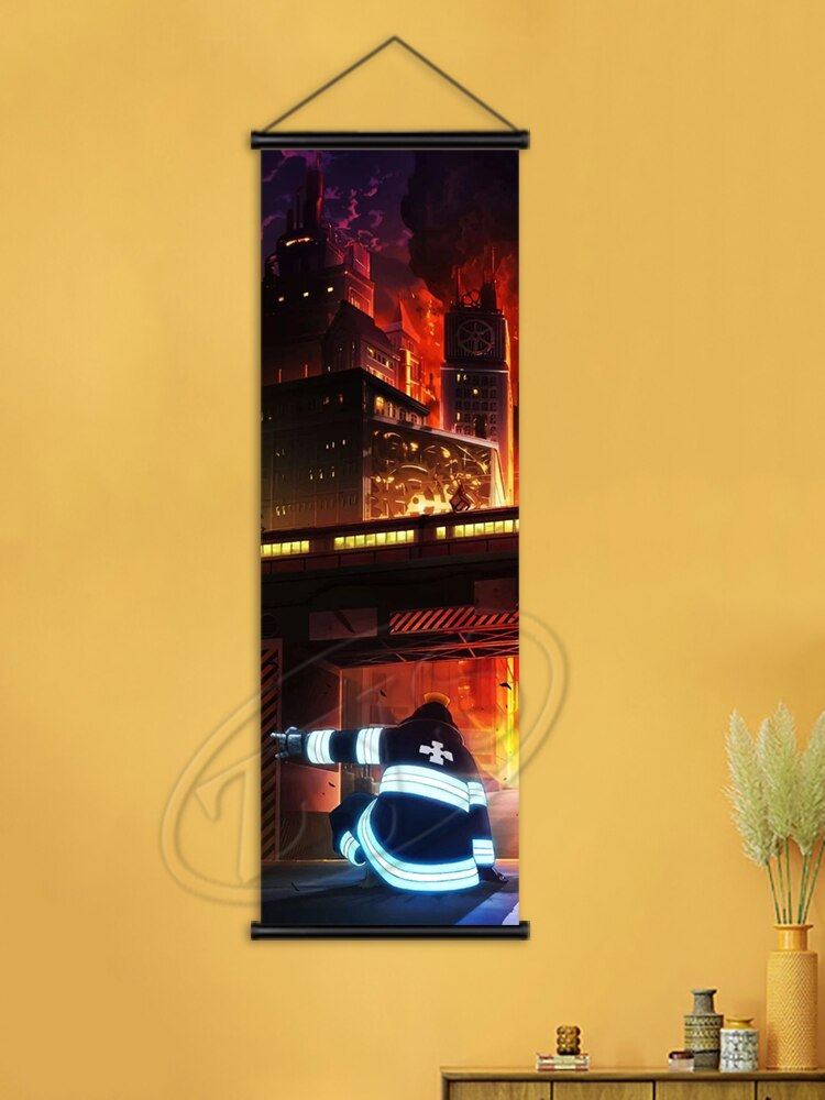 Fire Force Poster Hanging Scrolls Art Mural Shinra Kusakabe Canvas Painting Wall Picture Child Bedroom Home Cuadros Decoration