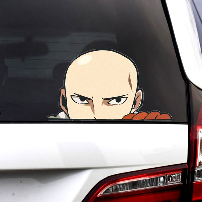 Car Stickers ONE PUNCH MAN Saitama Anime Funny Reflective Decoration For Windshield Window Trunk Bumper Motorcycle C40