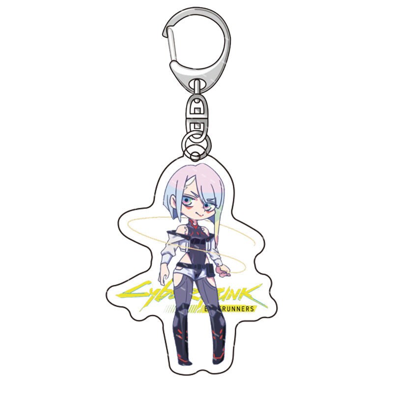 Anime CYBERPUNK EDGERUNNERS Lucy Cute Acrylic Figure pendant keychain Keyring Collection Model Toy Cosplay