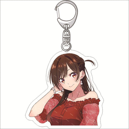 Rent A Girlfriend Keychain Anime Ichinose Chizuru Nanami Mami Sarashina Ruka Sakurasawa Sumi Cute Mold Acrylic Keyrings Jewelry