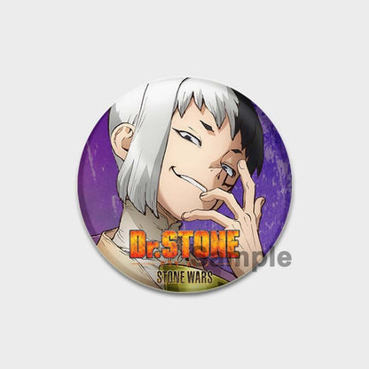 Dr. Stone Lapel Pins Cute Cartoon Figure Enamel Pin Manga Badges for Backpacks Brooches on Clothes Jewelry Accessories Fans Gifts