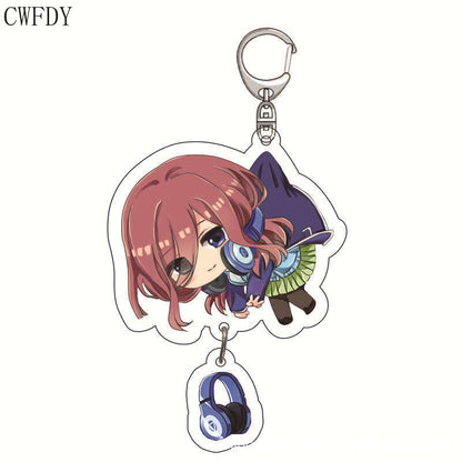 The Quintessential Quintuplets Keychain Anime Figure Nakano Ichika Nino Miku Yotsuba Itsuki Sisters Acrylic Charm Key Chain Gift