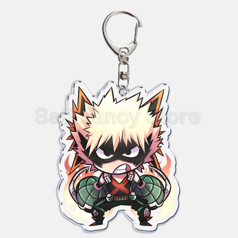 Cute My Hero Academia Anime Keychain Izuku Shouto Midoriya Bakugou Key Chain for Accessories Pendant Key Ring Keychains Gift