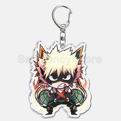 Cute My Hero Academia Anime Keychain Izuku Shouto Midoriya Bakugou Key Chain for Accessories Pendant Key Ring Keychains Gift