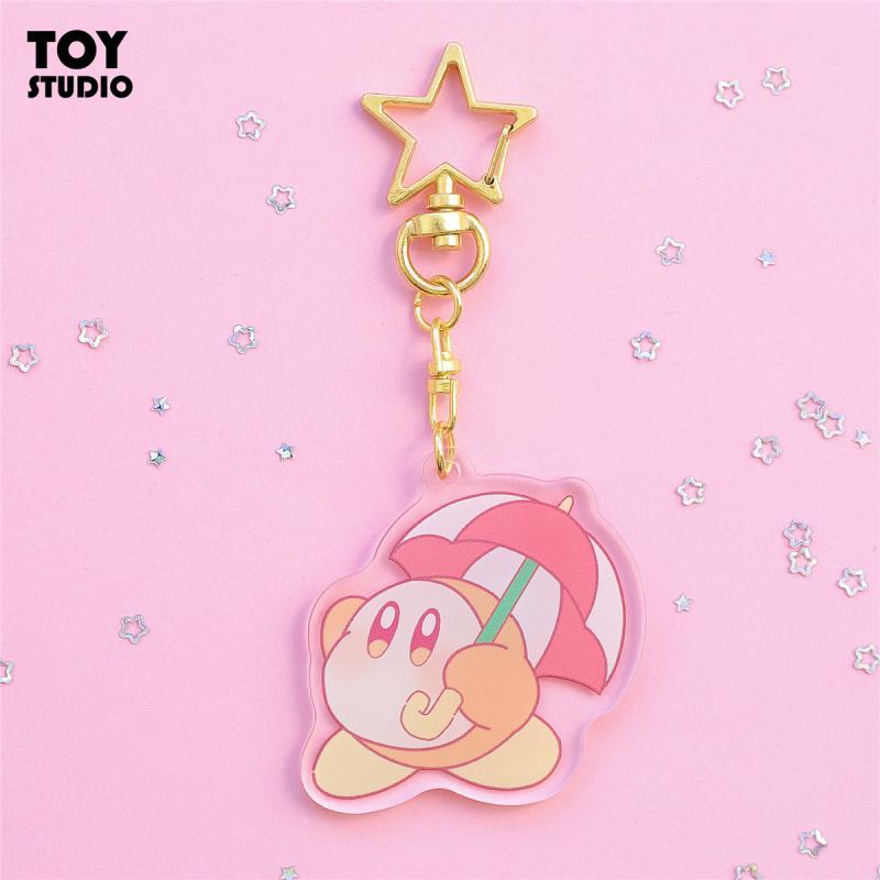 5Cm Kawaii Cartoon Cute Airpods Kirby Star Keychain Acrylic Badge Mini Keychain Pendant Pendant Girl Gift